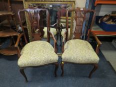 A PAIR OF ANTIQUE MAHOGANY ARMCHAIRS