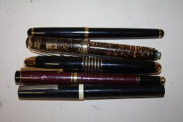 FIVE VINTAGE FOUNTAIN PENS