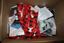 A BOX OF FACE MASKS, COVERINGS ETC