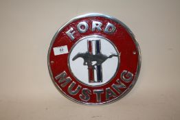***AN ALUMINIUM MUSTANG PLAQUE**