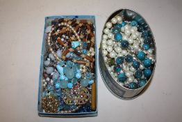 TWO BOXES OF ASSORTED COSTUME JEWELLERY