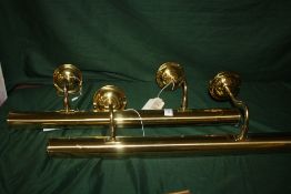 TWO BRASS EFFECT PICTURE LIGHTS