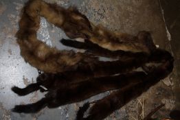 A VINTAGE MULTIPLE PELT MINK STOLE TOGETHER WITH ANOTHER