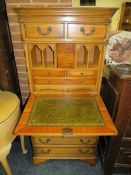 A VINTAGE MAHOGANY SMALL SECRETAIRE CABINET H-138 W-67 CM S/D