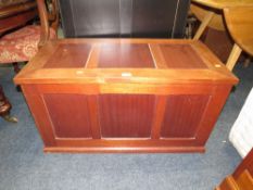 A MODERN MAHOGANY BLANKET BOX W-93 CM