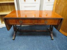 A YEW WOOD LOW SOFA TABLE