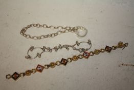 TWO STERLING SILVER BRACELET TOGETHER WITH A MICRO MOSAIC EXAMPLE