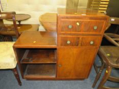 A WALNUT AND INLAID BOOKCASE W-91 CM