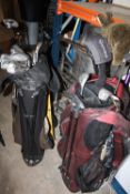 TWO GOLF BAGS PLUS CLUBS TO INCLUDE WILSON