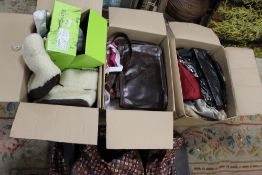 THREE BOXES OF ASSORTED LADIES HANDBAGS