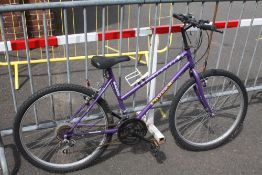 A PURPLE SHIMANO BICYCLE