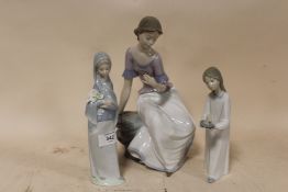 TWO LLADRO FIGURES AND ONE NAO FIGURE A/F