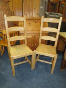A PAIR OF MODERN LADDERBACK CHAIRS