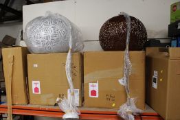 TWO BOXED CIRCULAR CEILING LIGHT FITTINGS TOGETHER WITH TWO BOXED PENDANT LIGHT FITTINGS (4)