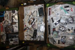 THREE TRAYS OF SMART WATCH STRAPS ETC.