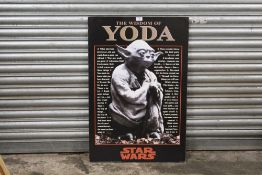A STAR WARS INTEREST 'THE WISDOM OF YODA' PRINT, 61 X 91 CM
