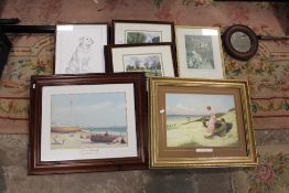 A COLLECTION OF ASSORTED PRINTS TO INCLUDE SIGNED LIMITED EDITIONS, TOGETHER WITH A SMALL CIRCULAR