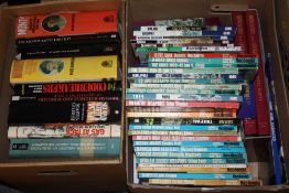 TWO BOXES OF WAR RELATED BOOKS TO INCLUDE MACDONALD EXAMPLES