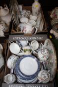 TWO SMALL TRAYS OF ASSORTED AYNSLEY CHINA AND CERAMICS TO INCLUDE PEMBROKE, ELIZABETH ROSE AND