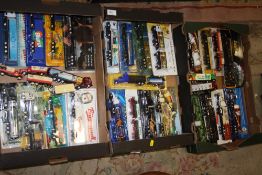 THREE TRAYS OF BOXED DIE CAST LORRY TOYS