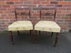 A PAIR OF 19TH CENTURY MAHOGANY DINING CHAIRS