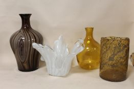 A BOX OF DECORATIVE GLASS