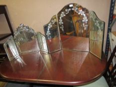 TWO MODERN VENETIAN STYLE TRIPLE MIRRORS (2)