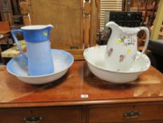 TWO VINTAGE JUG AND BOWLS