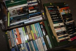 THREE TRAYS OF BOOKS