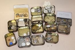 A COLLECTION OF VINTAGE WATCH PARTS ETC.