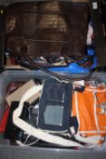 TWO TRAYS OF ASSORTED LADIES HANDBAGS ETC.