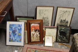 A LARGE QUANTITY OF ASSORTED PRINTS TO INCLUDE 'TROTTERS' BY WARWICK HIGGS, NIGEL HEMMING PRINT,