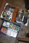 A QUANTITY OF CASSETTE TAPES AND CDS ETC.