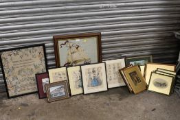 A COLLECTION OF ASSORTED PICTURES AND PRINTS TO INCLUDE 7 FRAMED AND GLAZED 'THE PAST AND NEW