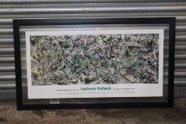 A LARGE FRAMED AND GLAZED JACKSON POLLOCK MUSEUM OF MODERN ART NEW YORK EXHIBITION POSTER circa