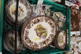 A TRAY OF ROYAL WORCESTER PALISSY GAME SERIES CHINA