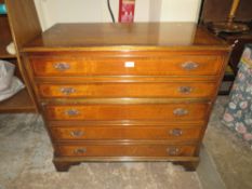 A CONTEMPORY MAHOGANY INLAID HI-FI CABINET IN THE GEORGIAN STYLE H-85 W-92 CM