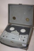 A CASED VINTAGE REEL TO REEL PLAYER
