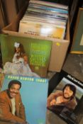 A BOX OF LP RECORDS ETC. TO INCLUDE THE MAMAS AND THE PAPAS, PAUL MCCARTNEY ETC.
