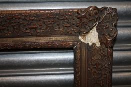 AN ANTIQUE GILT PICTURE FRAME A/F - REBATE 51 CM BY 64.5 CM