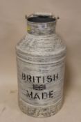 A MODERN REPRODUCTION BRITISH MADE MILK CHURN - HEIGHT 51CM