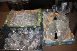 THREE TRAYS OF GLASSWARE (TRAYS NOT INCLUDED)