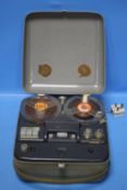 A CASED TELEFUNKEN MAGNETOPHON 75 REEL TO REEL TAPE PLAYER