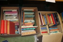 THREE TRAYS OF MISCELLANEOUS BOOKS. (TRAYS NOT INCLUDED)