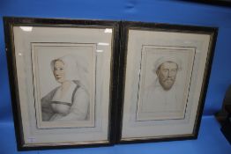 TWO PORTRAITS AFTER HANZ HOLBINE 