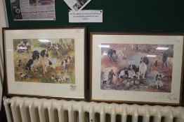 TWO FRAMED AND GLAZED LIMITED EDITION PRINTS OF DOGS 58 X 48 CM AND 56 X 44 CM