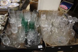 TWO TRAYS OF GLASSWARE (TRAYS NOT INCLUDED)