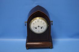 A MAHOGANY MANTEL CLOCK