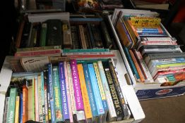 THREE TRAYS OF MISCELLANEOUS BOOKS (TRAYS NOT INCLUDED)