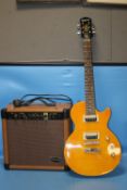 A EPIPHONE ELECTRIC GUITAR TOGETHER WITH A STAGG AMPLIFIER